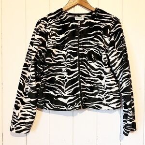 Snazzie Zebra Print Zip up Jacket.